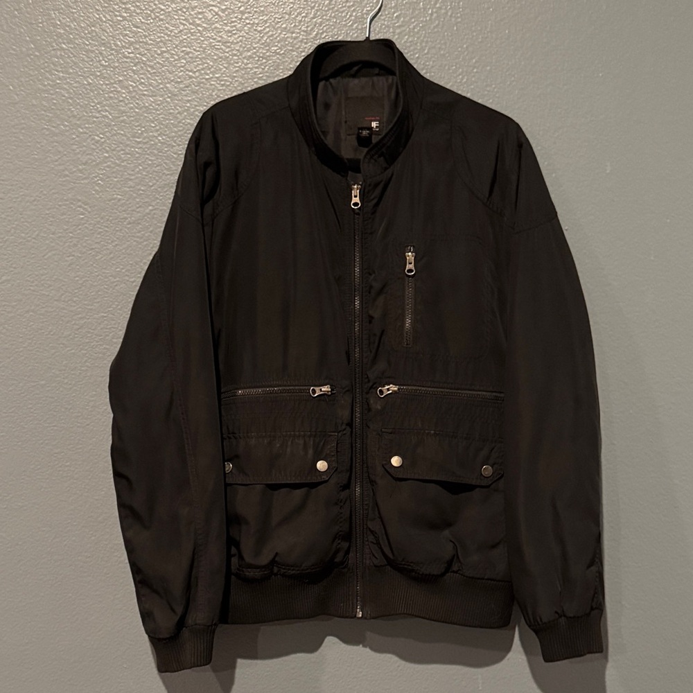 JF J.Ferrar Classic Black Bomber Jacket